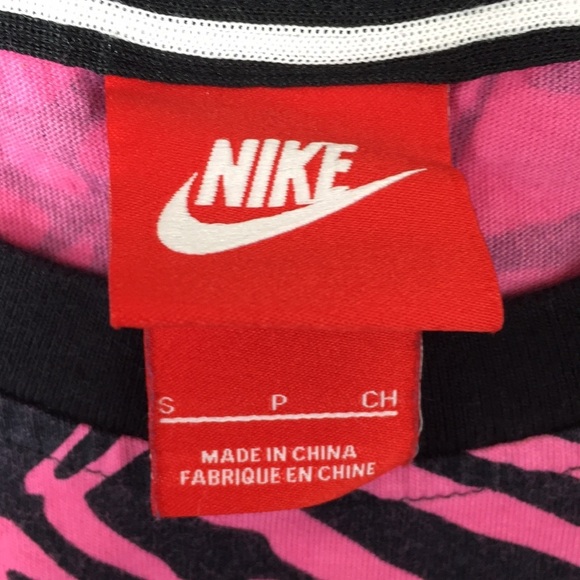 Nike Black Pink Patterned Two Toned Streak Muscle Tank Top Womens Small - Picture 5 of 11